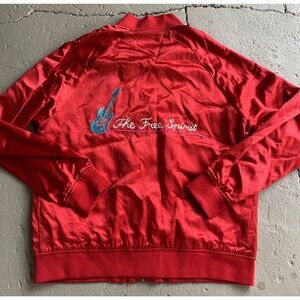 SCOTCH & SODA Retro Satin Bomber Jacket Full Zip "The Free Spirit” Red Size XL